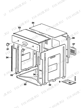 Взрыв-схема плиты (духовки) Electrolux EOB894W1 - Схема узла Housing 001